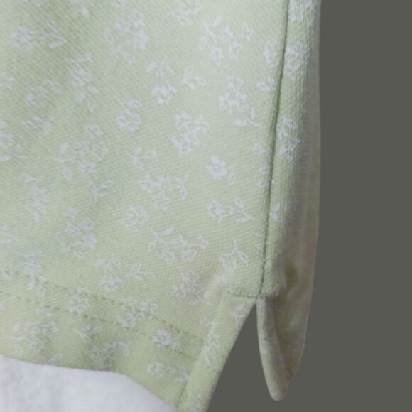 Basic Editions Womens Light Green Floral Polo Shirt Size Large - Picture 7 of 11